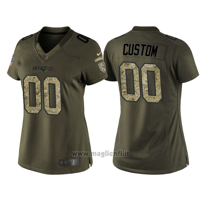Maglia NFL Limited Donna New England Patriots Personalizzate Salute To Service Verde